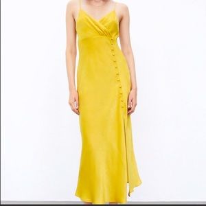 ZARA yellow slip dress